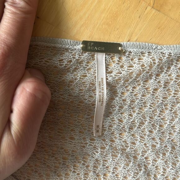 FREE PEOPLE Classic Linen Cotton Long Sleeve Lightweight Top Medium - Picture 3 of 6